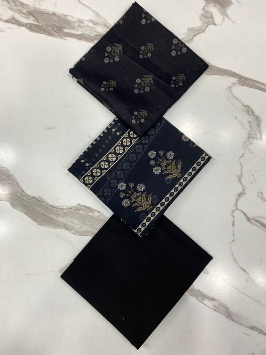 MIRHA LAWN DIGITAL PRINTED 3PC BLACK | DS B04 |