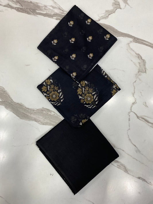 MIRHA LAWN DIGITAL PRINTED 3PC BLACK | DS B05 |