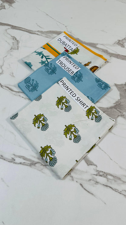 VOL 156 | DS 09 | DIGITAL PRINTED LINEN 3PC LINEN DUPATTA