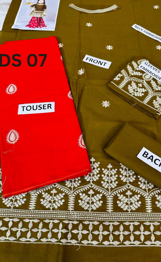 | DS 07 |KIDS EMBROIDERED LAWN 2PC