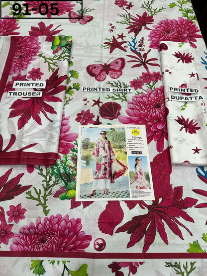 VOL 91 | DS 05 | DIGITAL PRINTED LAWN 3PC LAWN DUPATTA