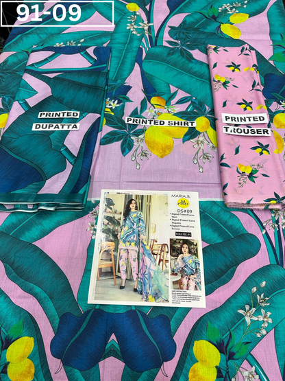 VOL 91 | DS 09 | DIGITAL PRINTED LAWN 3PC LAWN DUPATTA