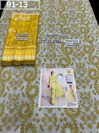 VOL 91 | DS 13 | DIGITAL PRINTED LAWN 3PC LAWN DUPATTA