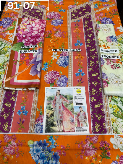 VOL 91 | DS 07 | DIGITAL PRINTED LAWN 3PC LAWN DUPATTA