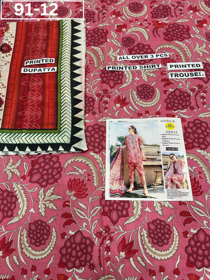 VOL 91 | DS 12 | DIGITAL PRINTED LAWN 3PC LAWN DUPATTA