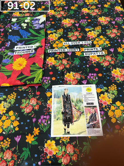 VOL 91 | DS 02 | DIGITAL PRINTED LAWN 3PC LAWN DUPATTA