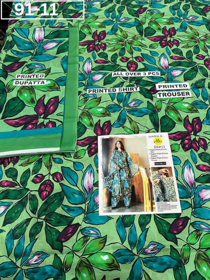 VOL 91 | DS 11 | DIGITAL PRINTED LAWN 3PC LAWN DUPATTA