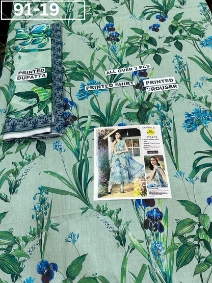 VOL 91 | DS 19 | DIGITAL PRINTED LAWN 3PC LAWN DUPATTA