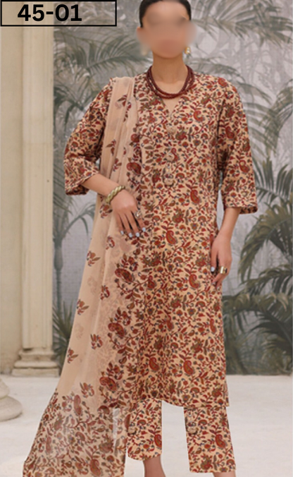 VOL 45 | DS 01 |DIGITAL PRINTED LAWN 3PC