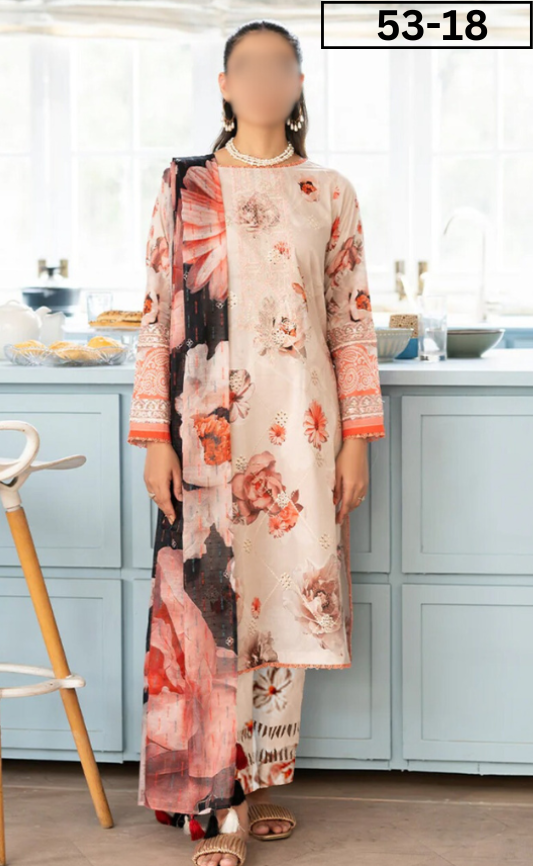 VOL 53 | DS 18 | DIGITAL PRINTED LINEN  3PC