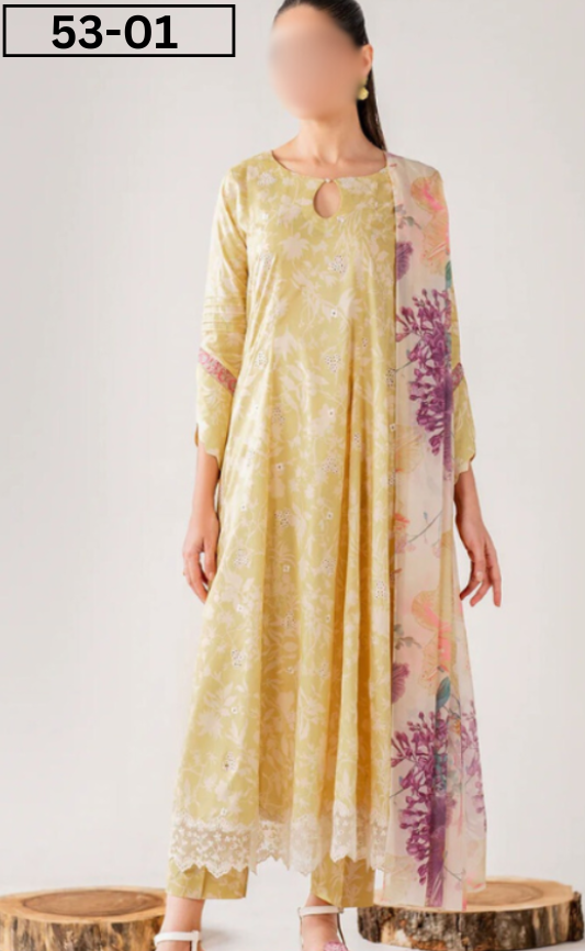 VOL 53 | DS 01 | DIGITAL PRINTED LINEN  3PC
