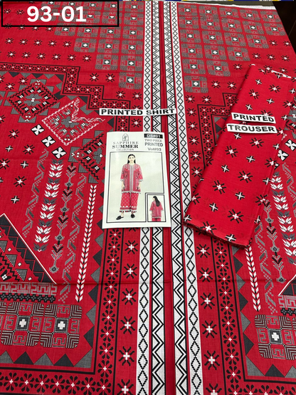 VOL 93 | DS 01 | DIGITAL PRINTED LAWN 2PC | CO-ORD SET