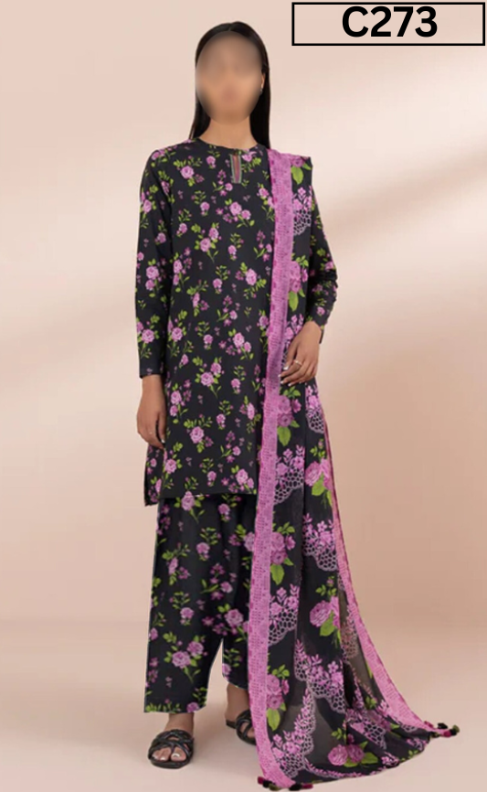 MIRHA LAWN DIGITAL PRINTED 3PC | DS C273 |