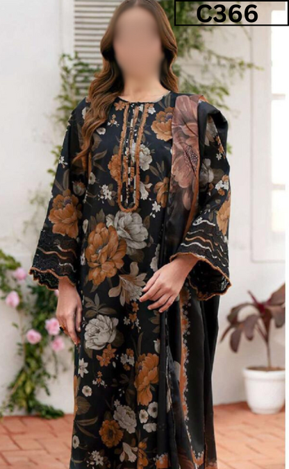 MIRHA | DS C366 | BANA DORA DIGITAL PRINTED LAWN 3PC