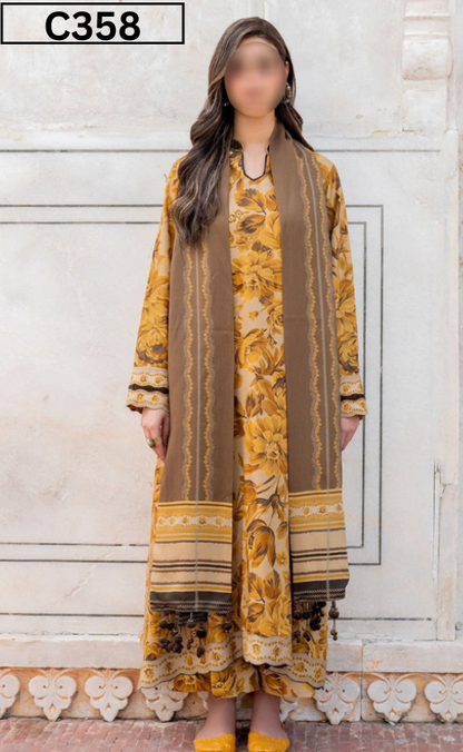 MIRHA | DS C358 | BANA DORA DIGITAL PRINTED LAWN 3PC