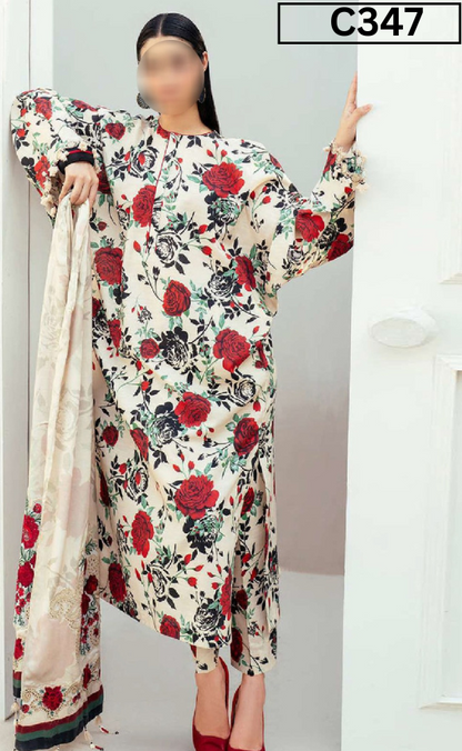 MIRHA | DS C347 | BANA DORA DIGITAL PRINTED LAWN 3PC