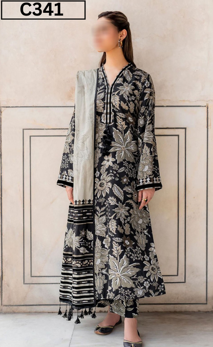 MIRHA | DS C341 | BANA DORA DIGITAL PRINTED LAWN 3PC