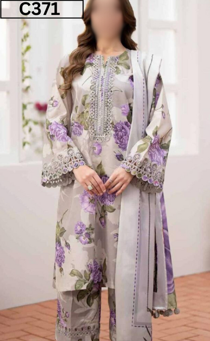 MIRHA | DS C371 | BANA DORA DIGITAL PRINTED LAWN 3PC