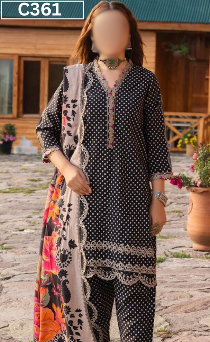 MIRHA | DS C361 | BANA DORA DIGITAL PRINTED LAWN 3PC