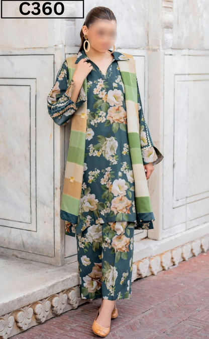MIRHA | DS C360 | BANA DORA DIGITAL PRINTED LAWN 3PC