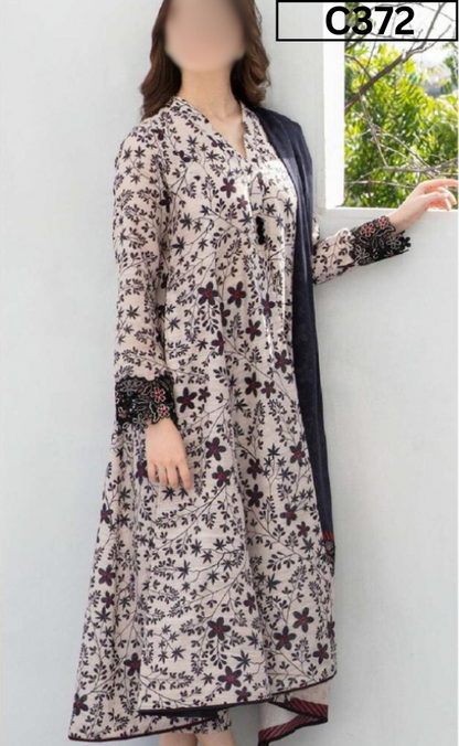 MIRHA | DS C372 | BANA DORA DIGITAL PRINTED LAWN 3PC