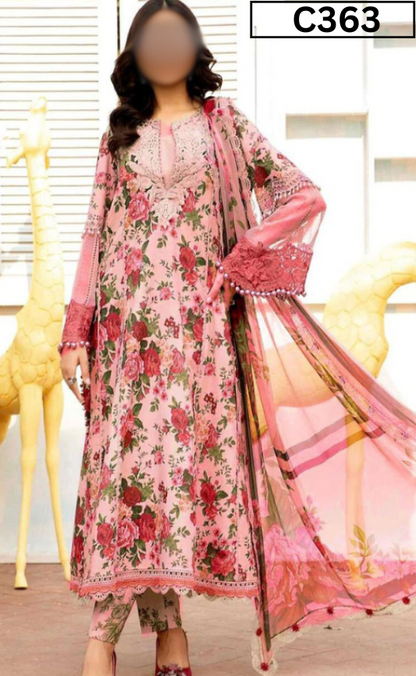 MIRHA | DS C363 | BANA DORA DIGITAL PRINTED LAWN 3PC