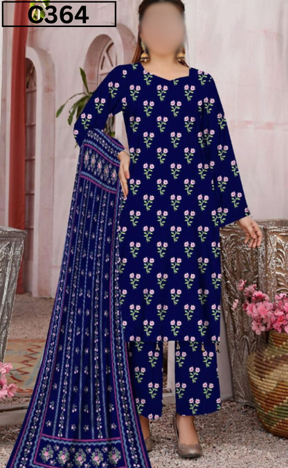 MIRHA | DS C364 | BANA DORA DIGITAL PRINTED LAWN 3PC