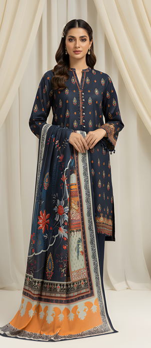 VOL 260 | DS 01 | Madham By Lala | DIGITAL PRINTED LAWN THREE PIECES