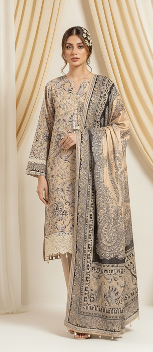 VOL 260 | DS 05 | Madham By Lala | DIGITAL PRINTED LAWN THREE PIECES