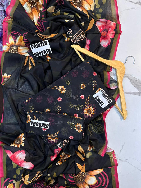 VOL 243 | DS 01 | DIGITAL PRINTED LAWN THREE PIECES VOIL LAWN DUPATTA