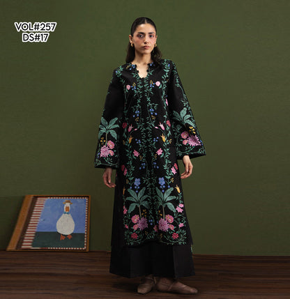 VOL 257 | DS 17 | PRINTED HIT CODES LAWN 2PC | DIGITAL PRINTED LAWN SHIRT, PLAIN COTTON TROUSER