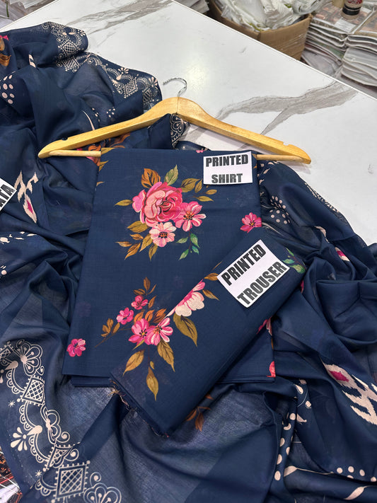 VOL 247 | DS 53 | DIGITAL PRINTED LAWN THREE PIECES VOIL LAWN DUPATTA