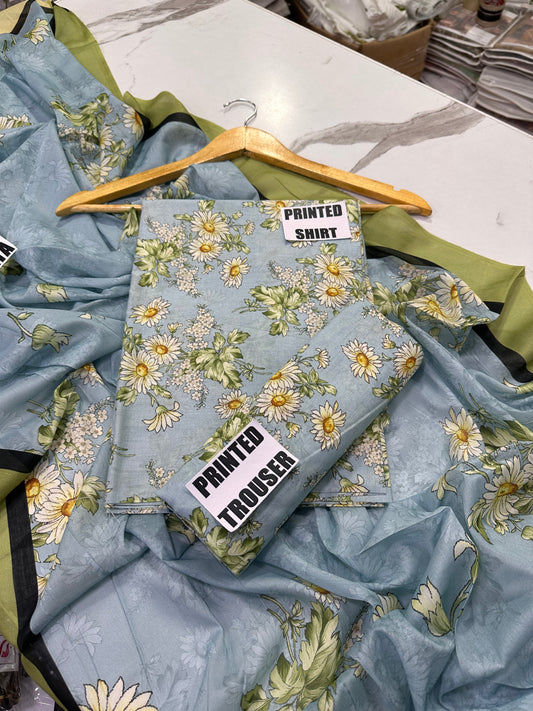 VOL 247 | DS 40 | DIGITAL PRINTED LAWN THREE PIECES VOIL LAWN DUPATTA