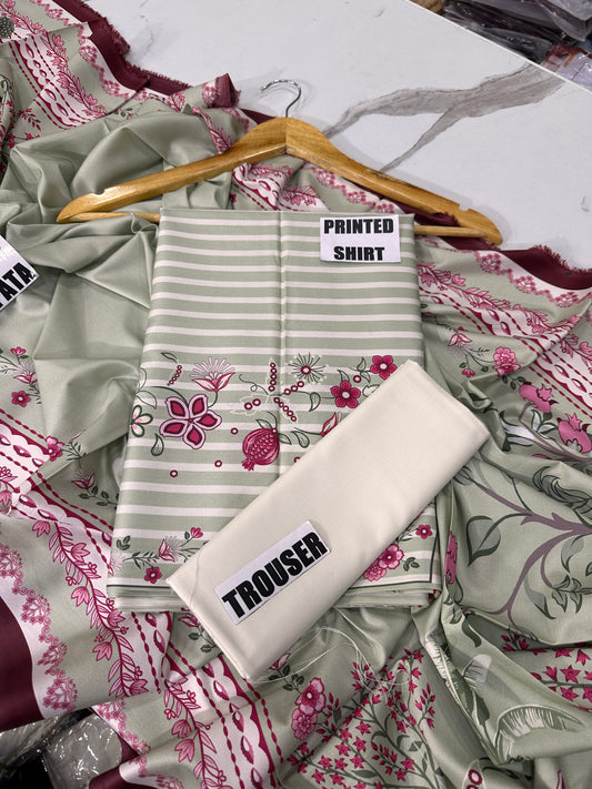 VOL 274 | DS 03 | NIRVANA | DIGITAL PRINTED 3PC STONE LINEN SHIRT, PRINTED TROUSER, PRINTED STONE LINEN DUPATTA