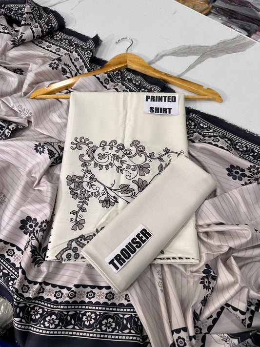 VOL 274 | DS 09 | NIRVANA | DIGITAL PRINTED 3PC STONE LINEN SHIRT, PRINTED TROUSER, PRINTED STONE LINEN DUPATTA
