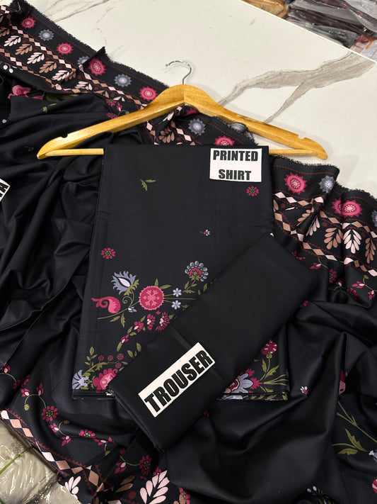 VOL 274 | DS 01 | NIRVANA | DIGITAL PRINTED 3PC STONE LINEN SHIRT, PRINTED TROUSER, PRINTED STONE LINEN DUPATTA