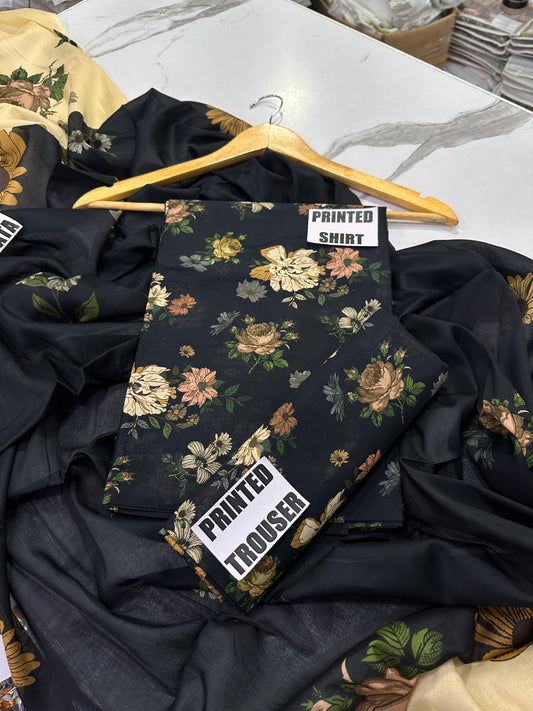 VOL 247 | DS 18 | DIGITAL PRINTED LAWN THREE PIECES VOIL LAWN DUPATTA