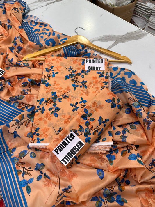 VOL 247 | DS 38 | DIGITAL PRINTED LAWN THREE PIECES VOIL LAWN DUPATTA