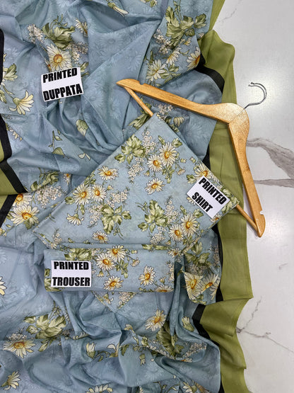 VOL 247 | DS 40 | DIGITAL PRINTED LAWN THREE PIECES VOIL LAWN DUPATTA