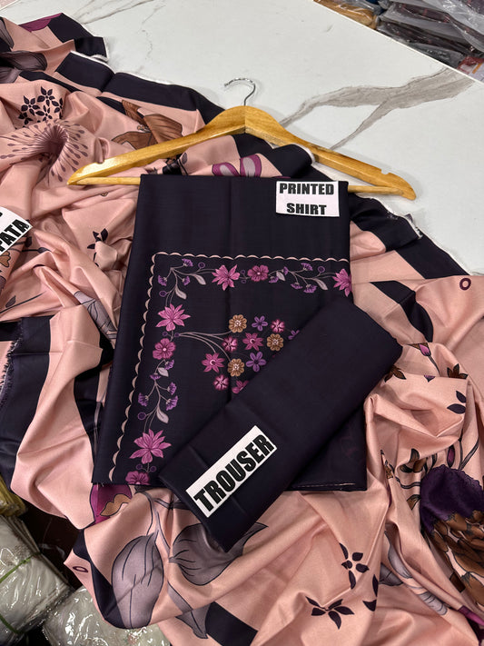 VOL 274 | DS 04 | NIRVANA | DIGITAL PRINTED 3PC STONE LINEN SHIRT, PRINTED TROUSER, PRINTED STONE LINEN DUPATTA