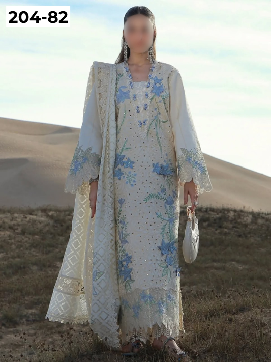 Vol 204 | DS 82 | LAWN EMBROIDERED THREE PIECE COLLECTION